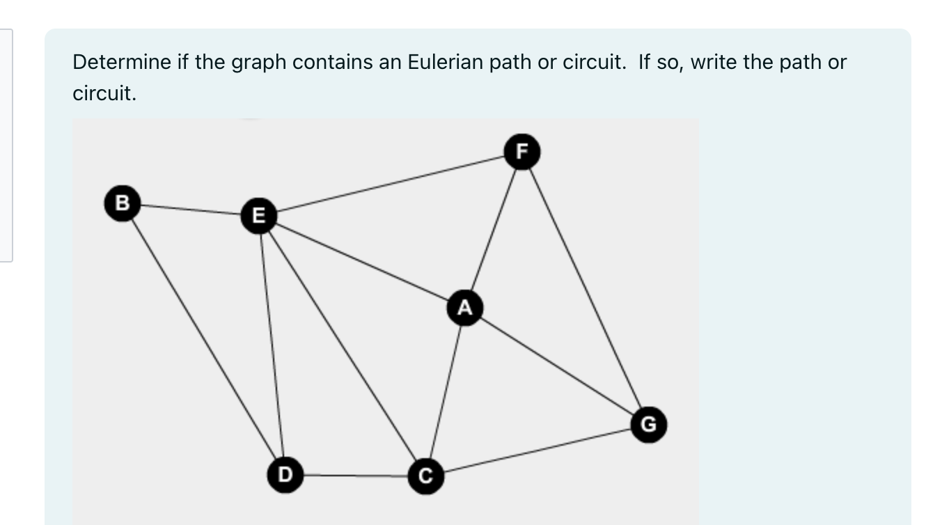 Solved Determine if the graph contains an Eulerian path or | Chegg.com