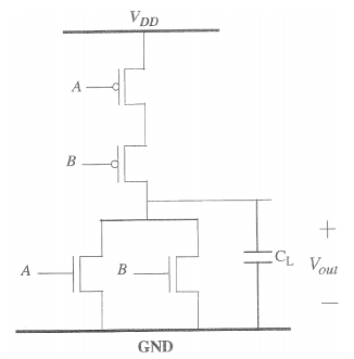 Solved A two-input CMOS NOR gate is shown below. The | Chegg.com