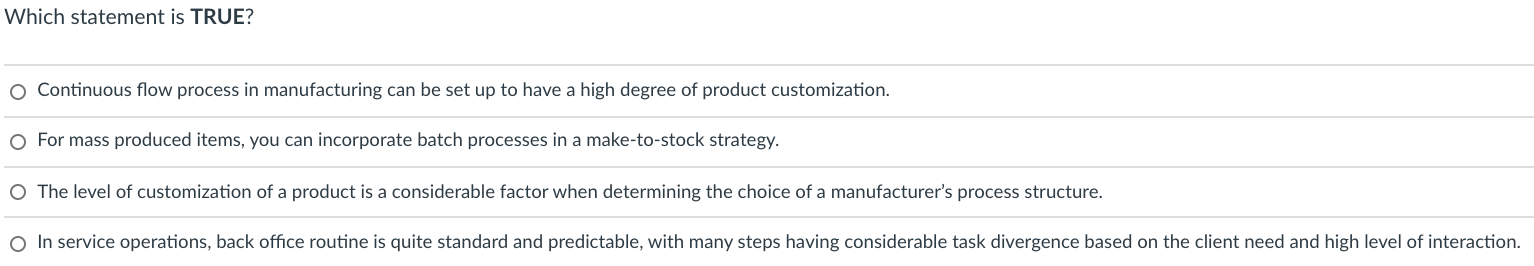 Solved Which of the following statements is TRUE? In service | Chegg.com