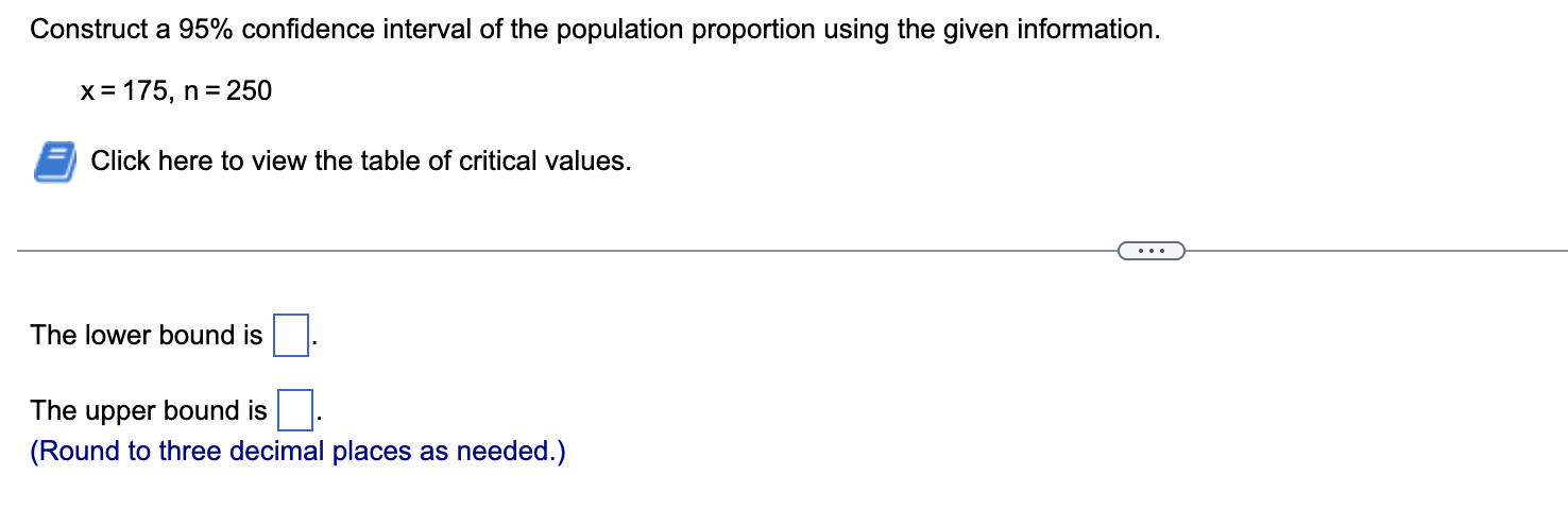 Solved Construct a 90% confidence interval of the population | Chegg.com