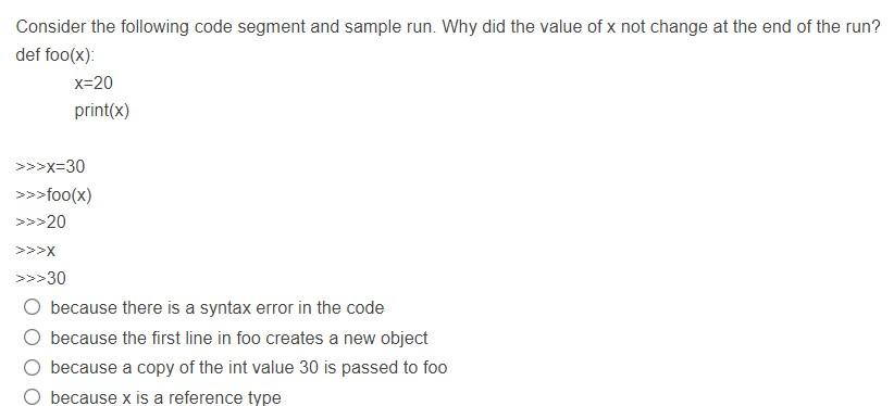 Solved Consider the following code segment and sample run. | Chegg.com