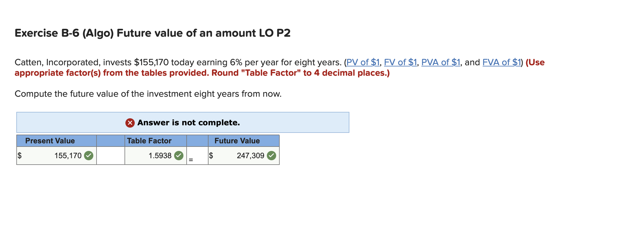 Solved Exercise B-6 (Algo) Future Value Of An Amount LO P2 | Chegg.com