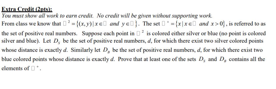 Solved Extra Credit (2pts: You must show all work to earn | Chegg.com