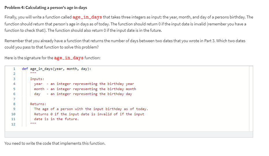 Solved Problem 1: Computing the number of days in a month | Chegg.com