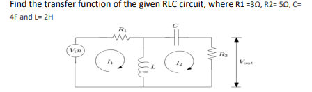 Solved Question 03a) Find the transfer function of the given | Chegg.com