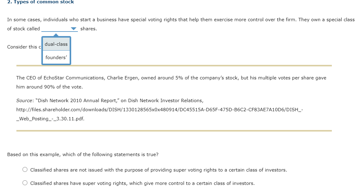 Solved 2. Types Of Common Stock In Some Cases, Individuals | Chegg.com