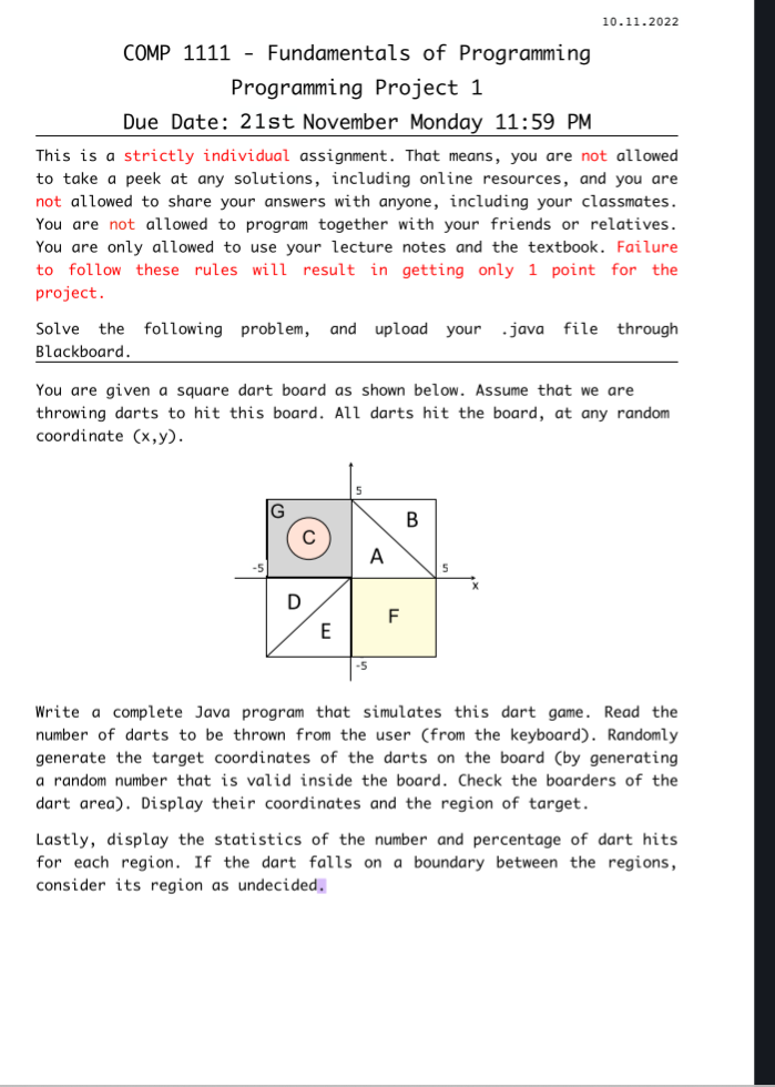 Solved COMP 1111 - Fundamentals Of Programming Programming | Chegg.com