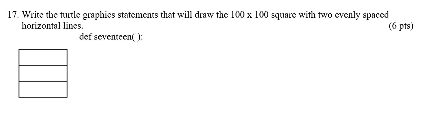 Solved 17. Write the turtle graphics statements that will | Chegg.com