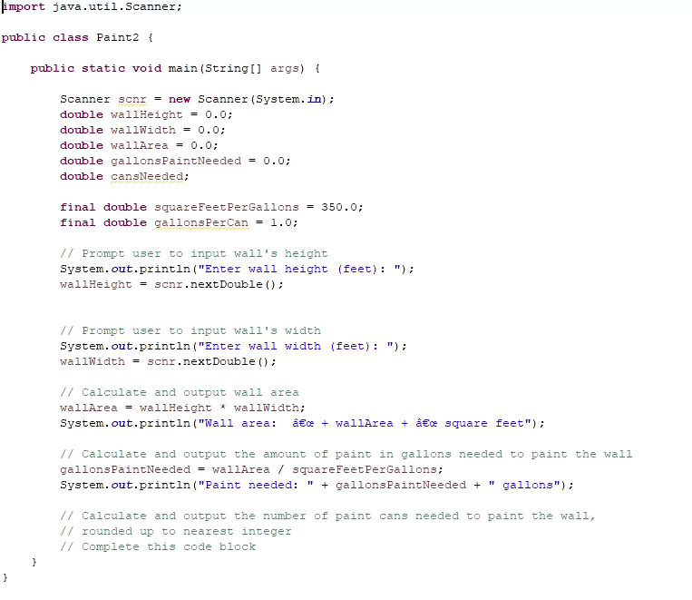 Solved Complete this code block at bottom plzCalculate the | Chegg.com