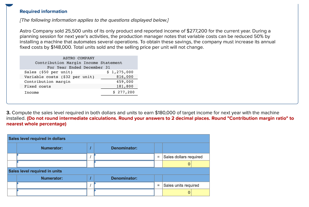 Solved Required information [The following information