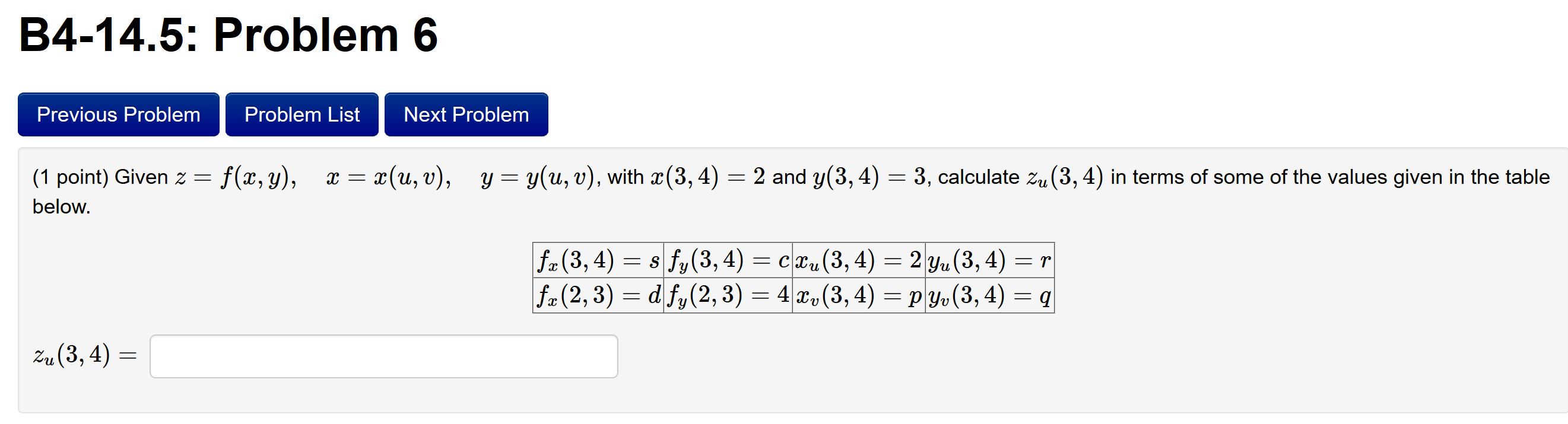 Solved B4-14.5: Problem 6 Previous Problem Problem List Next | Chegg.com