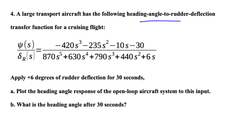 Solved 4. A large transport aircraft has the following | Chegg.com