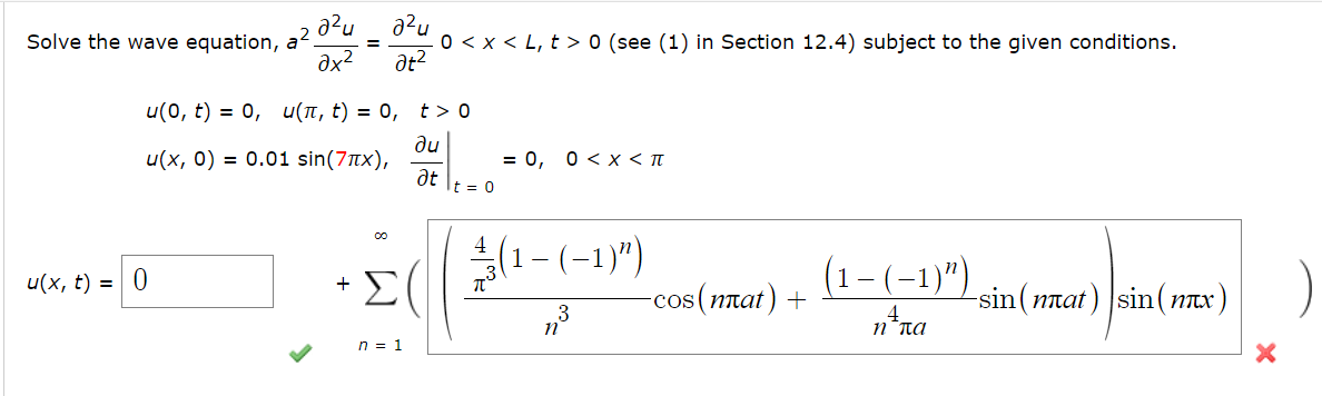 Solved Solve The Wave Equation A2∂x2∂2u∂t2∂2u00 See 1 1002