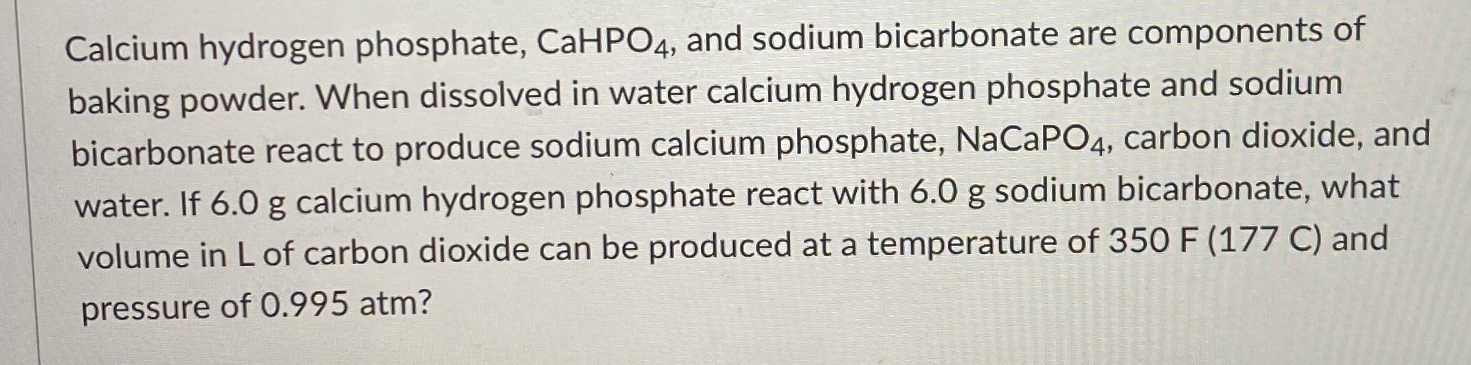 Solved Calcium hydrogen phosphate, CaHPO4, and sodium