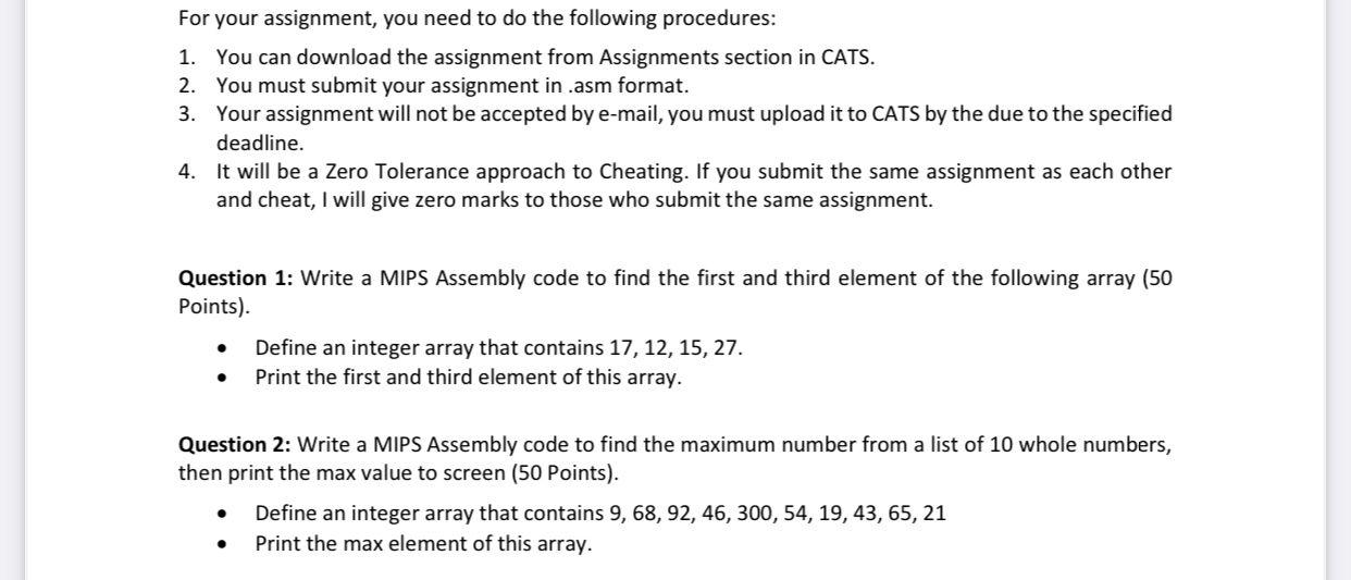 For your assignment, you need to do the following | Chegg.com