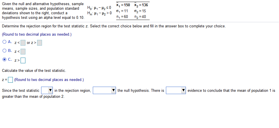 Solved Given the null and alternative hypotheses, sample | Chegg.com