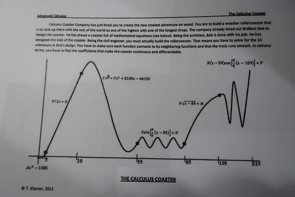 Advanced Calculus The Calculus Coaster calculus Chegg