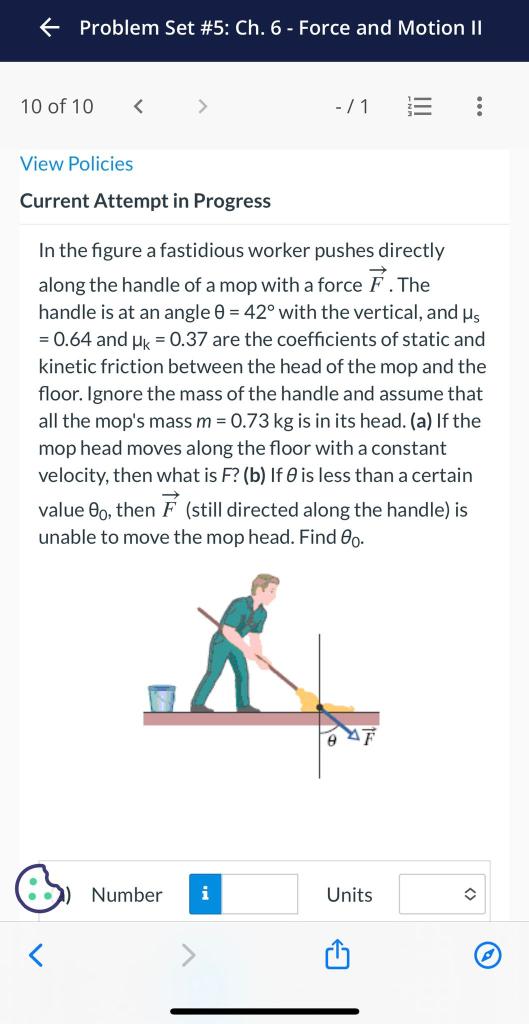 Solved In the figure a fastidious worker pushes directly | Chegg.com