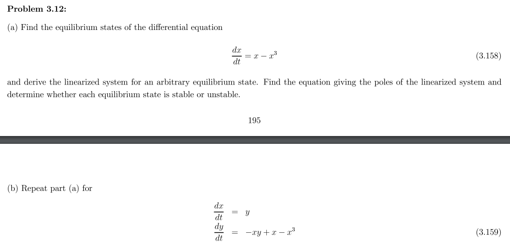 Solved Problem 3.12: (a) Find the equilibrium states of the | Chegg.com
