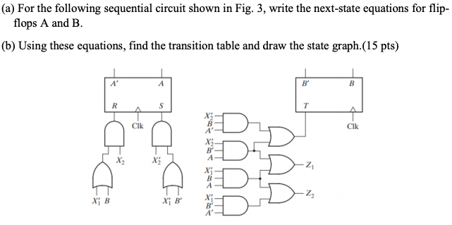 Solved (a) For the following sequential circuit shown in | Chegg.com image.