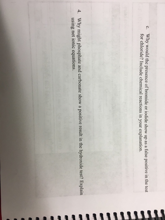 Solved Why would the presence of bromide or iodide show up | Chegg.com