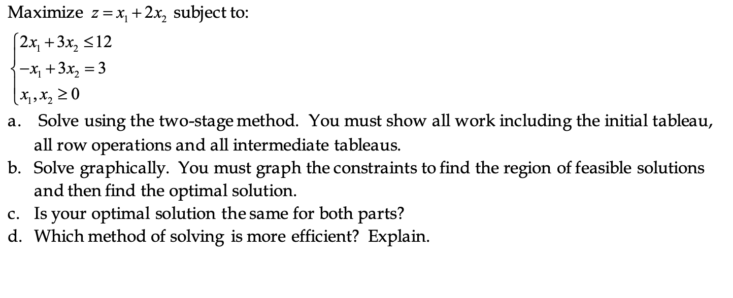 Solved Suppose you wanted to solve the following system of | Chegg.com