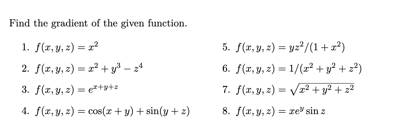 solved-find-the-gradient-of-the-given-function-1-chegg