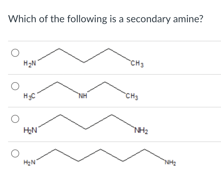 Solved Which of the following is a secondary amine? | Chegg.com