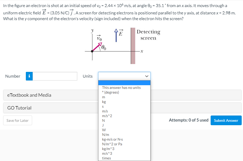 Solved In The Figure An Electron Is Shot At An Initial Sp Chegg Com