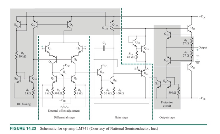 Solved 14.23 Calculate the gain of the LM741 op-amp in Fig. | Chegg.com