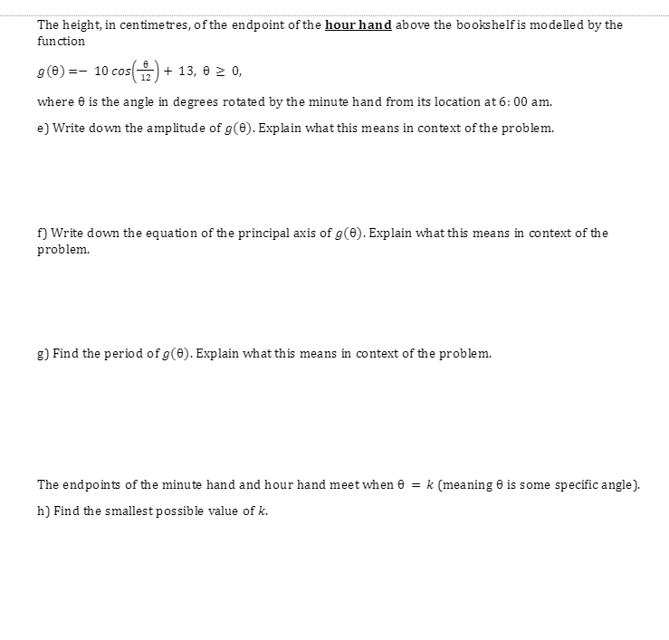 2) A clock is illustrated in the diagram below. The