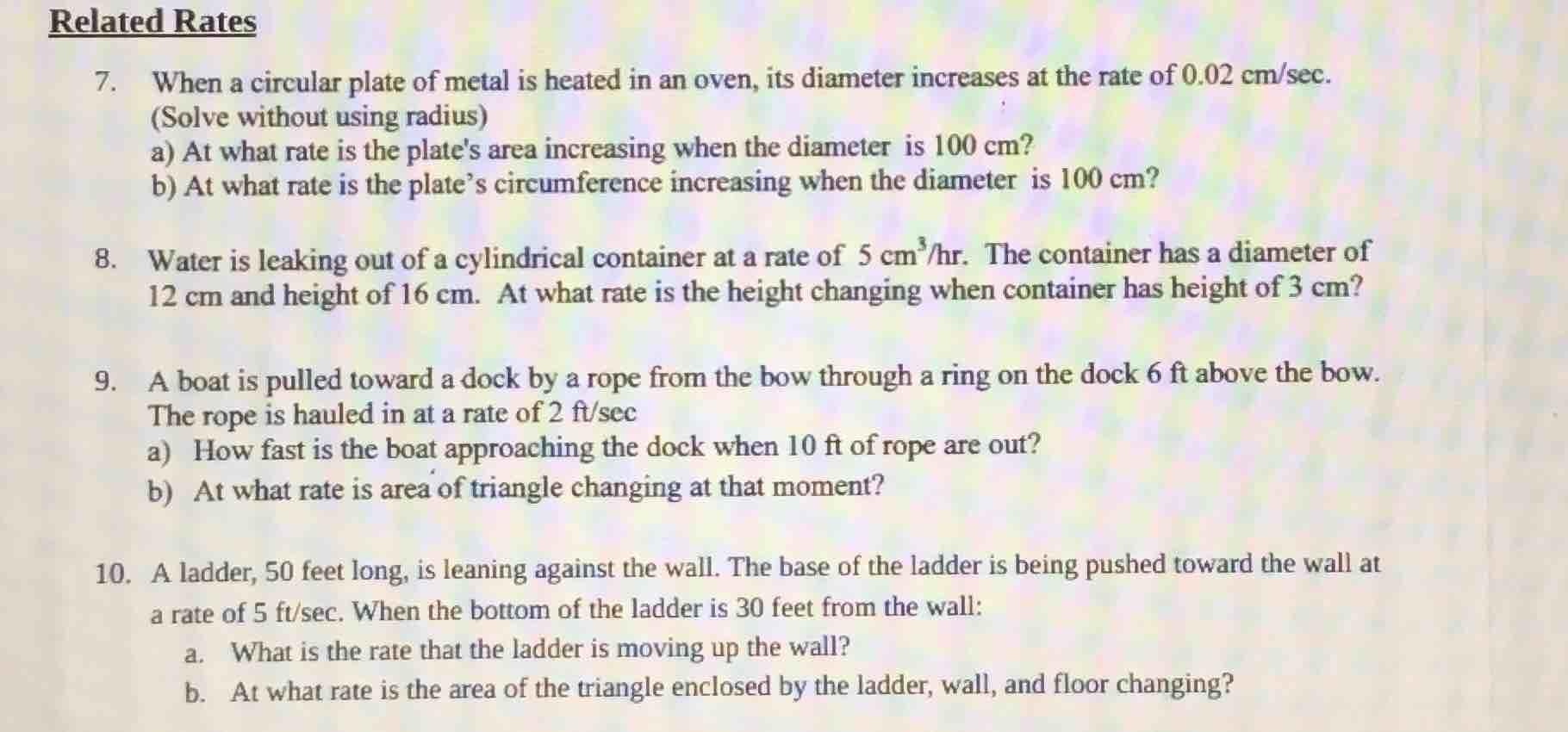 Solved 7. When a circular plate of metal is heated in an | Chegg.com