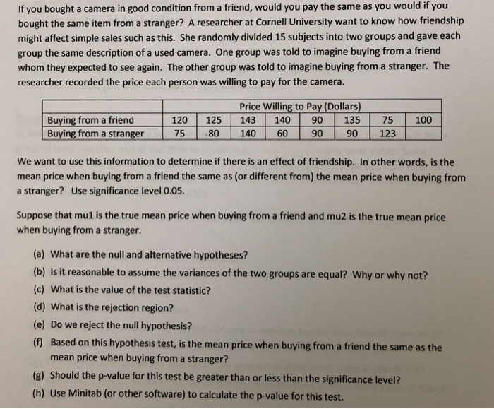 Solved If you bought a camera in good condition from a | Chegg.com
