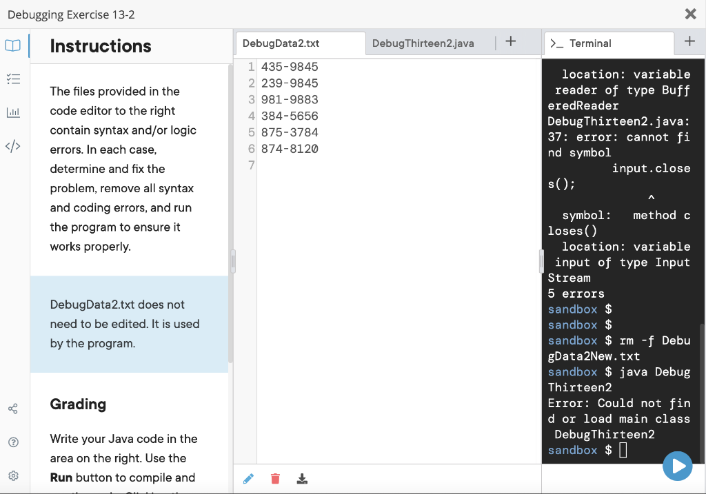 Solved Debugging Exercise 13-2 Debugging Exercise | Chegg.com