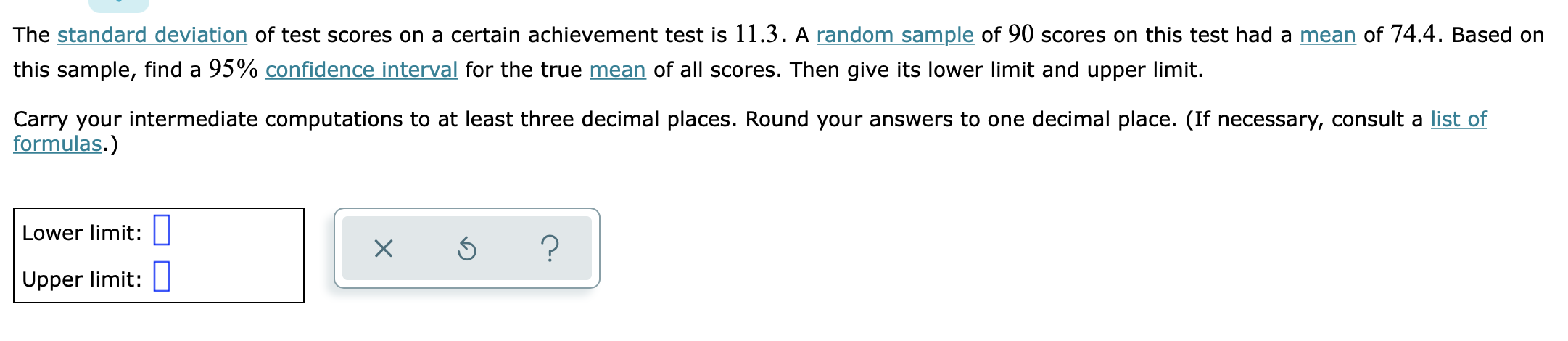 Solved The standard deviation of test scores on a certain | Chegg.com