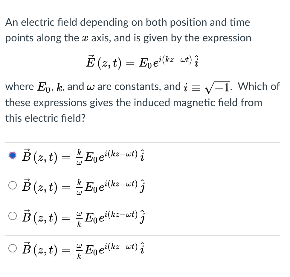 Solved An electric field depending on both position and time | Chegg.com
