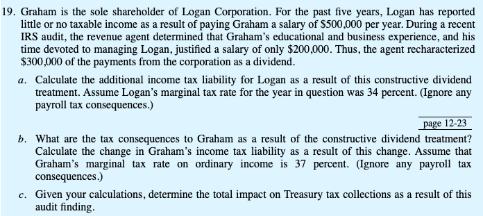 SOLVED FOX THE SOLE SHAREHOLDER IN FALL A C CORPORATION visual data 8