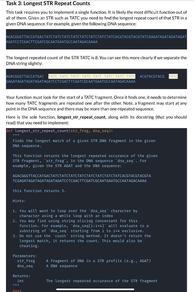 Solved PROJECT 3 DNA PROFILER Please Help with this | Chegg.com
