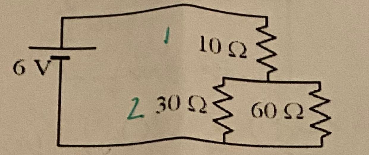 Solved Three resistors and a 6V battery are arranged as