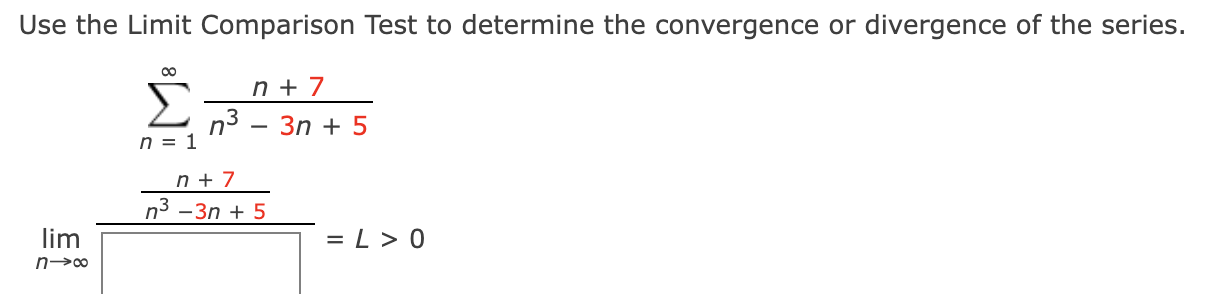 Solved Use The Limit Comparison Test To Determine The | Chegg.com