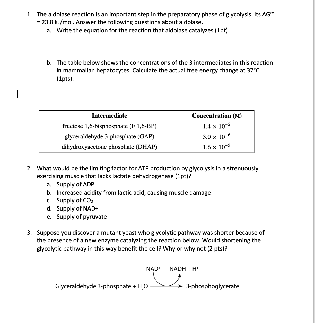 Solved The aldolase reaction is an important step in the | Chegg.com