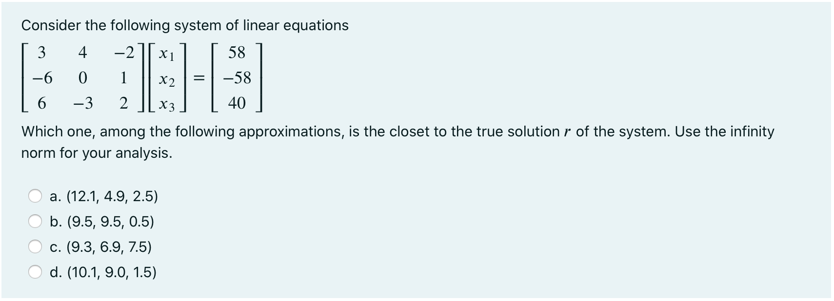 Solved Consider the following system of linear equations 3 4 | Chegg.com
