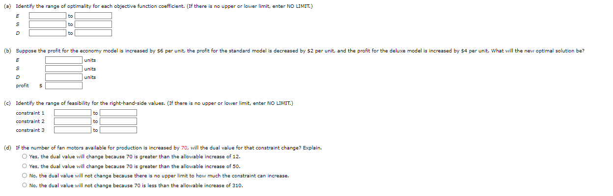 Solved to maximize profit? The linear programming model for | Chegg.com