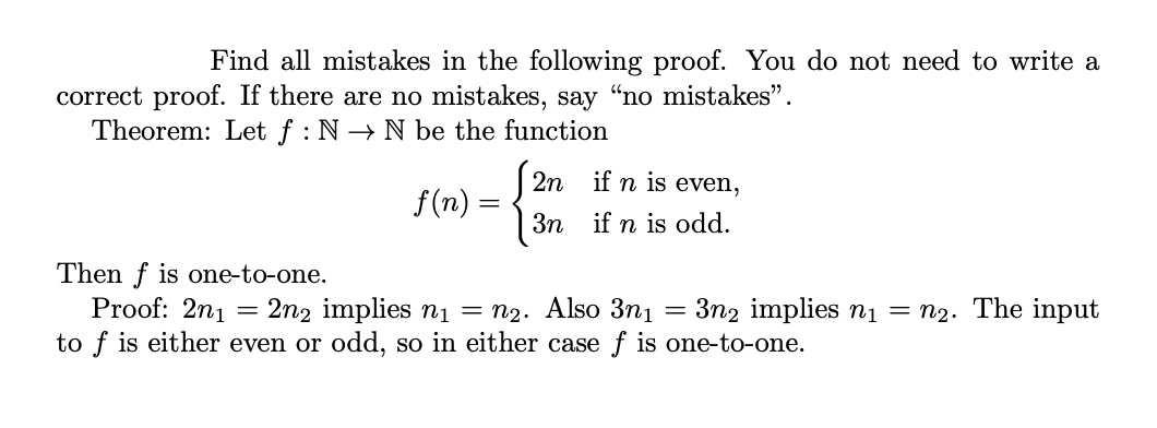 Solved Find All Mistakes In The Following Proof. You Do Not | Chegg.com