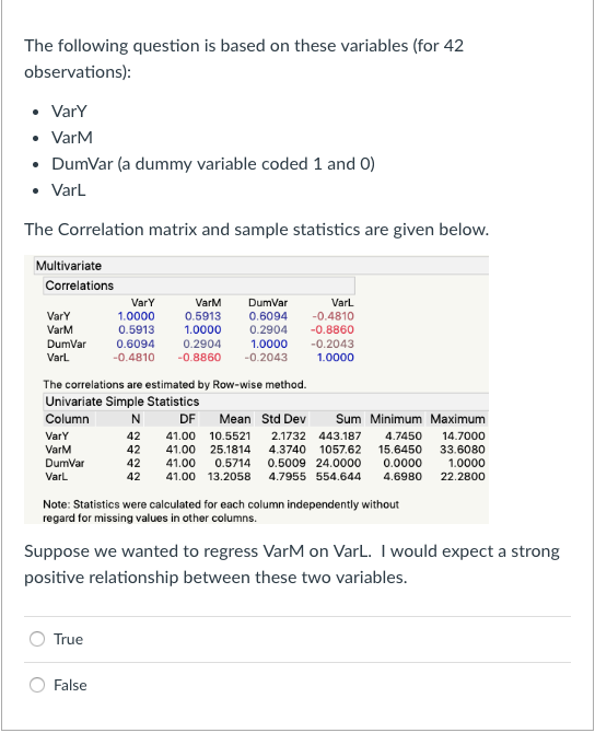 Solved The following question is based on these variables | Chegg.com