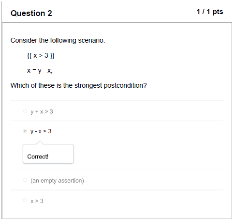 Solved Question 2 1/1 pts Consider the following scenario: | Chegg.com
