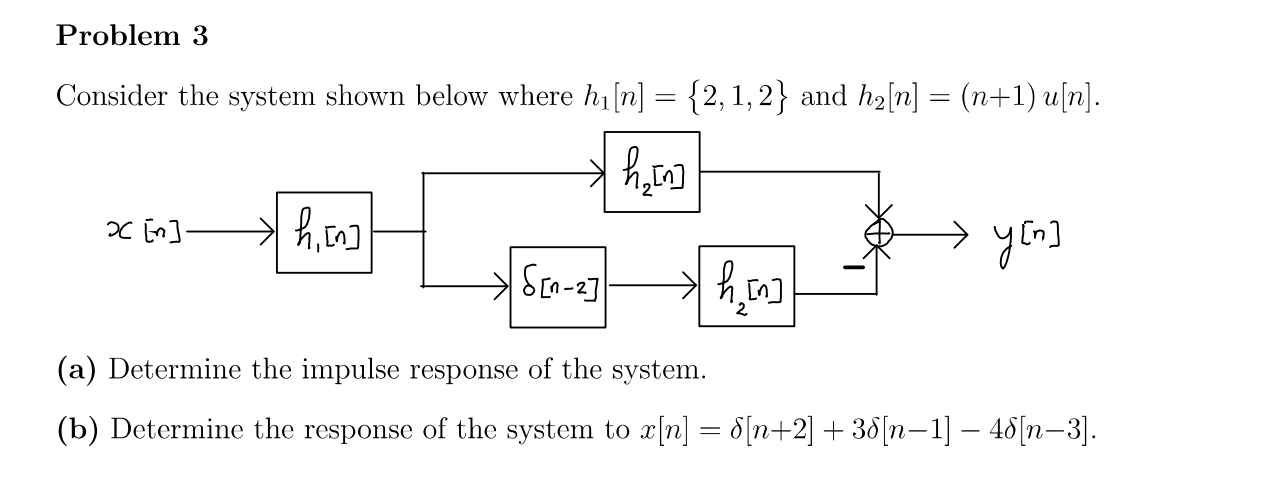 Solved Problem 3 Consider The System Shown Below Where Hi[n] | Chegg.com