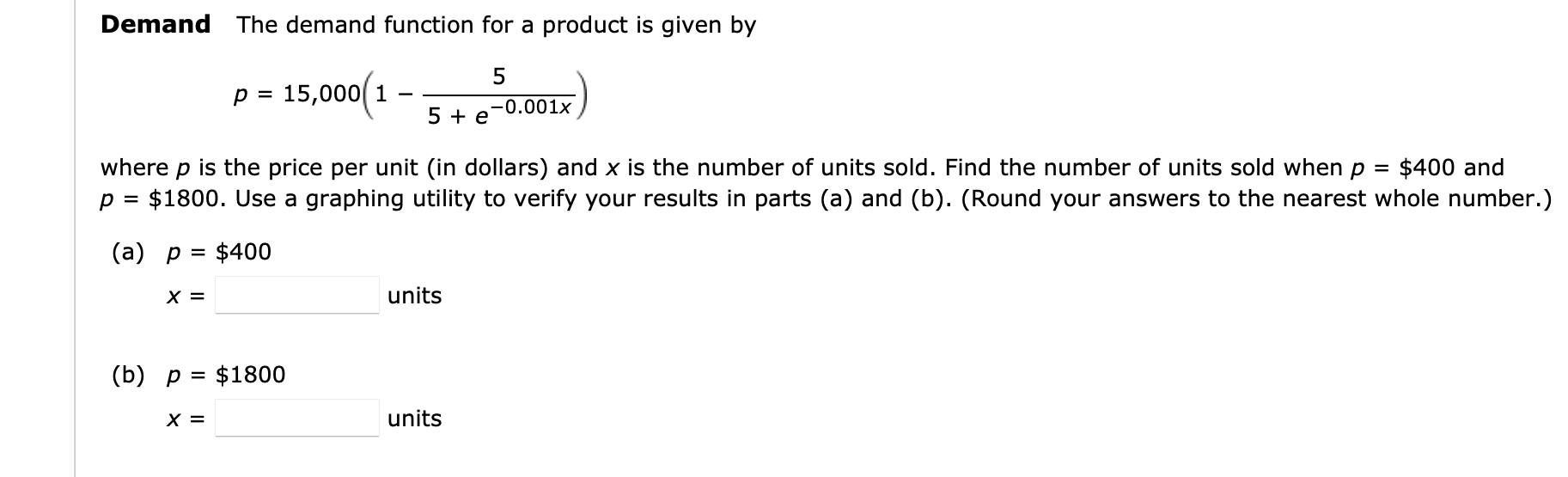 Solved Demand The demand function for a product is given by | Chegg.com