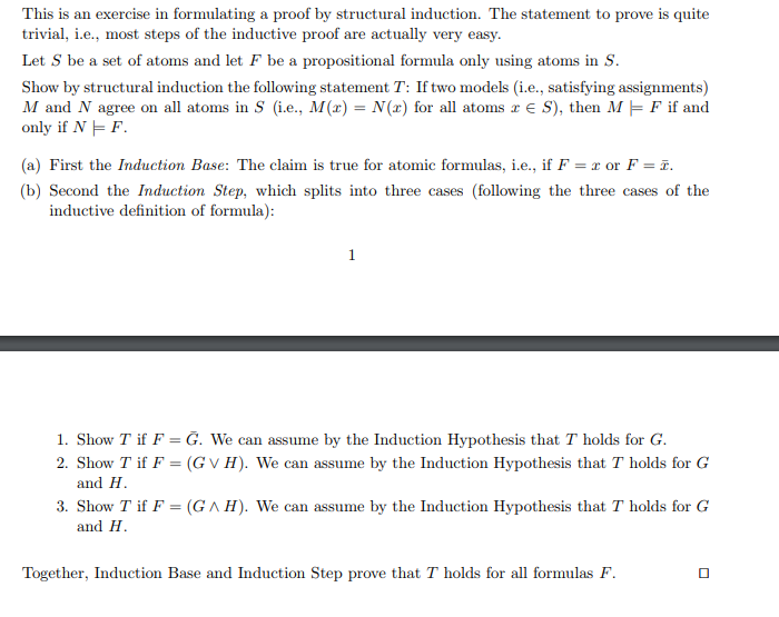 This is an exercise in formulating a proof by | Chegg.com