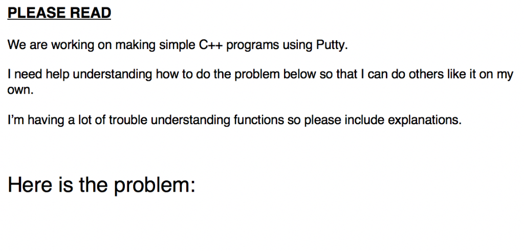 Solved PLEASE READ We are working on making simple C++ | Chegg.com